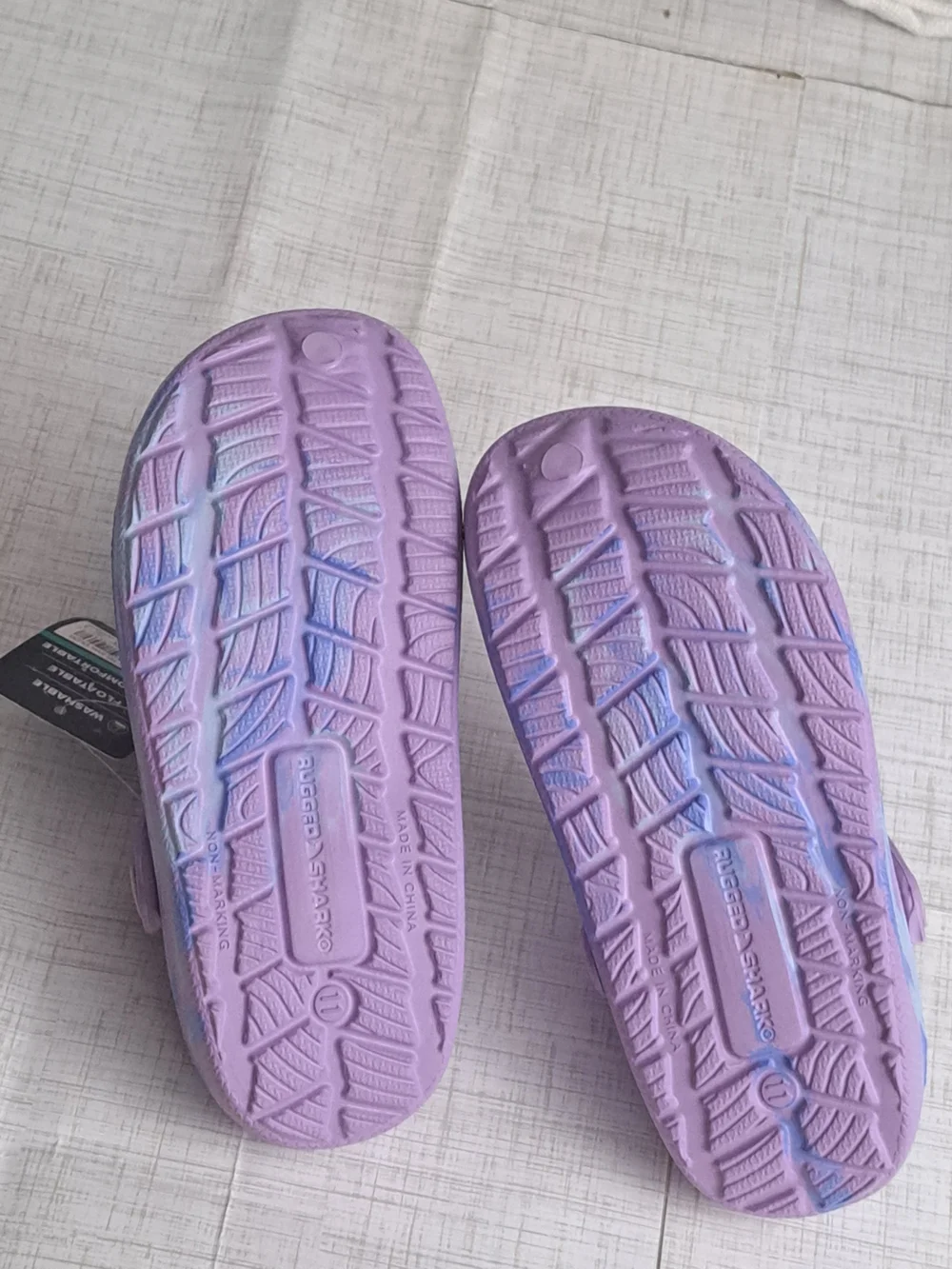 Rugged Shark Kids Purple Water Clog - Comfortable, Washable Water Shoes